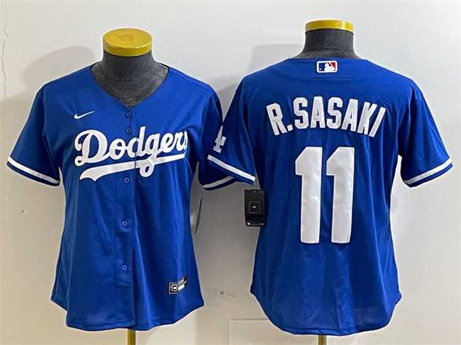 Womens Los Angeles Dodgers #11 Roki Sasaki Royal Cool Base Stitched Jersey